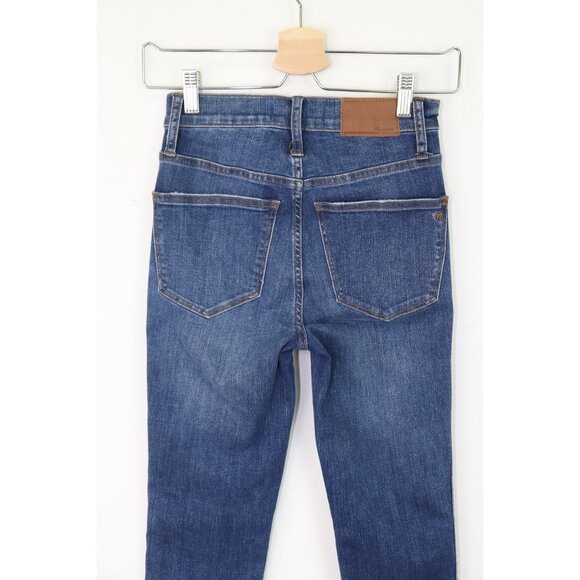Madewell 10" High-Rise Skinny Jeans Raw Cut Hem Stretch Denim Mid Wash Blue 23 - Picture 10 of 10